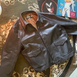 Made in USA lambskin bomber jacket USA wings
